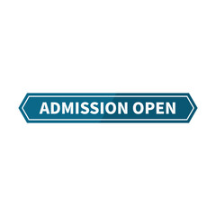 Admission Open In Blue Duo Color And Hexagonal Rectangle Shape With White Line For Recruitment
