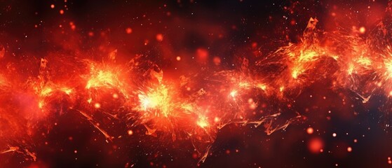 Red glow particle abstract background. Light blurred of light glitter. Glow texture background. Generative AI