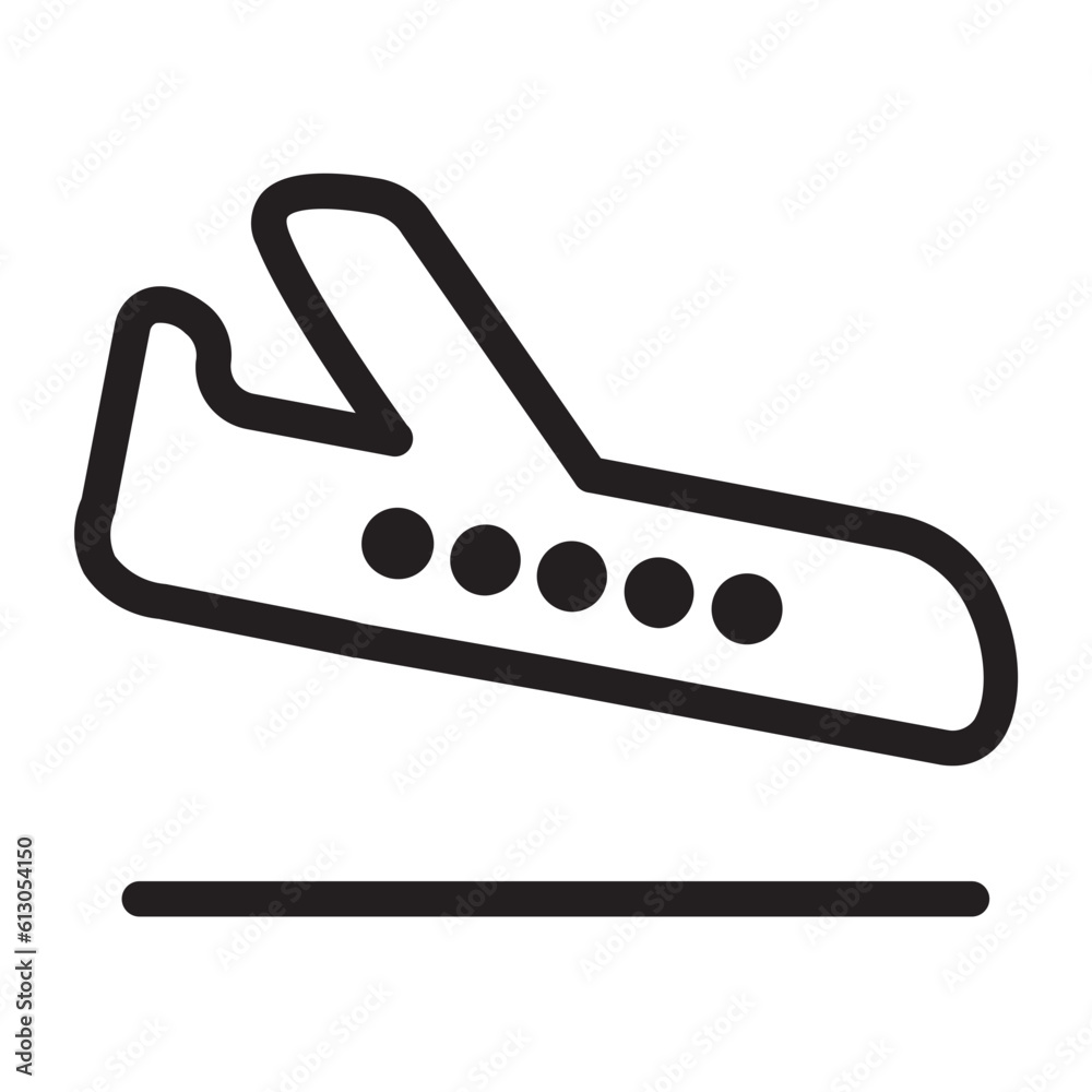 Poster landing icon: a graphical representation symbolizing the act of landing plane