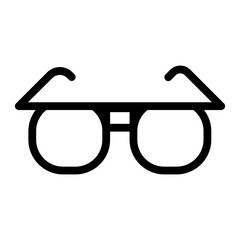 Glasses Icon: A graphical depiction of eyeglasses, typically representing vision, eye care, or the availability of visual aids. It symbolizes the use of glasses for improving eyesight or stylish acces