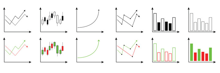 Dashboard graph statistics, business and financial analytics, profit and cost rate,