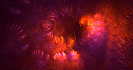 Fototapeta na wymiar 3D rendering abstract colorful fractal light background 