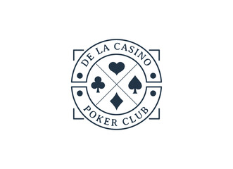 Poker club emblem logo design template