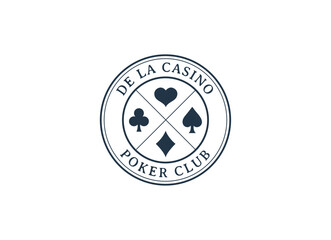 Poker club emblem logo design template