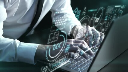 Scientific and educational processes in virtual infographics. - Powered by Adobe