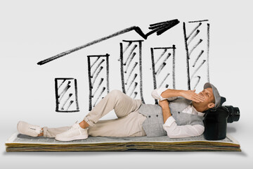 Success photographer businessman increasing his financial income while do nothing, Passive...