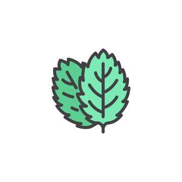Mint herb filled outline icon