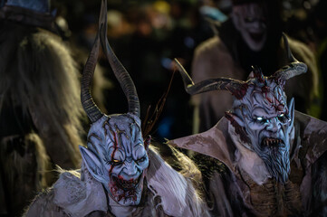 Krampus. Devils of the Christmas tradition.