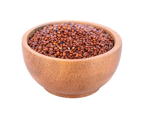 Quinoa in wood bowl on transparent png