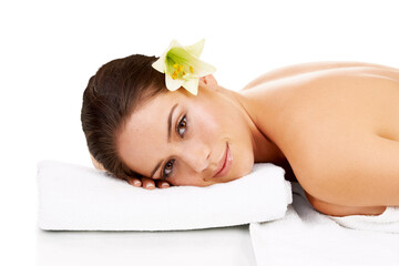 Woman, face and massage spa treatment with skincare, beauty and dermatology at wellness center....