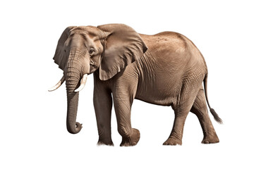 Fototapeta na wymiar African Elephant on a Transparent Background. Generative AI