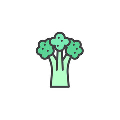 Broccoli vegetable filled outline icon