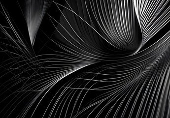 モノクロ　アート　背景　曲線