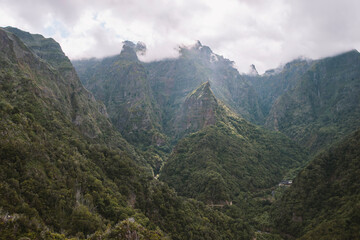 Fototapeta na wymiar Madeira Island green mountains