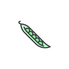 Green pea vegetable filled outline icon