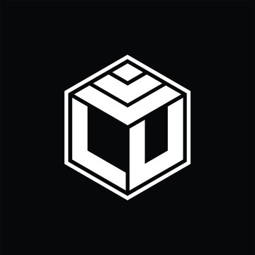 recommend clip art: LU Logo monogram with hexagon geometric isolated outline design template