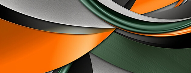 Kreative Komposition: Ein cooler Mix aus Grün, Orange, Grau und Schwarz