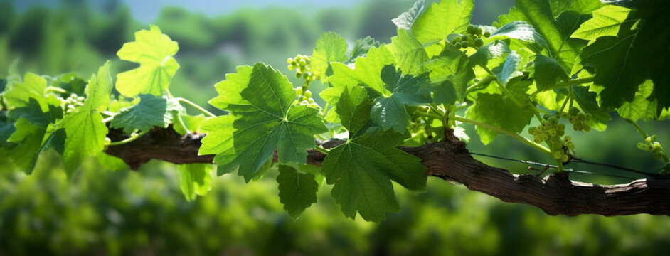 Der Zauber des Weinbaus: Traubenblätter im Weinberg