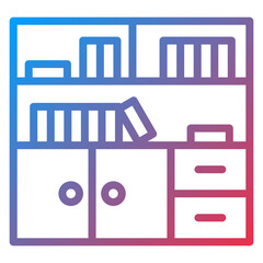 Vector Design Library Cabinet Icon Style