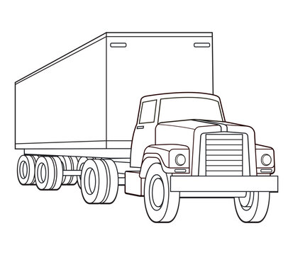truck line vector illustration