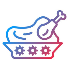 Vector Design Chicken Dinner Icon Style
