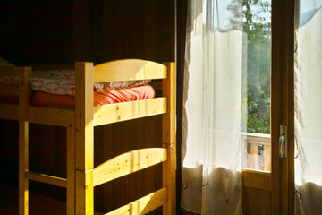 Obraz na płótnie Canvas bunk bed in morning