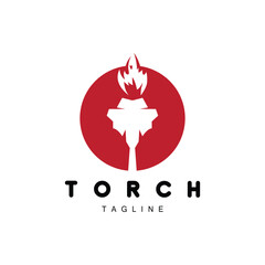 Torch Logo, Fire Design, Letter Logo, Product Brand Icon