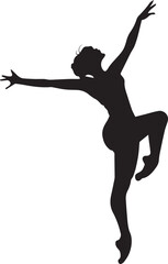 a girl dancing vector silhouette
