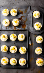 Vegan banana cupcakes. Generative AI