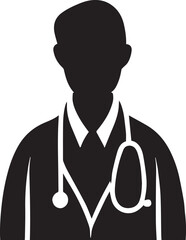 doctor icon vector silhouette illustration