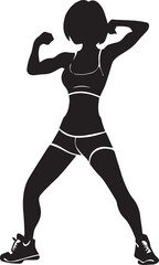 a girl doing workout vector silhouette illustration