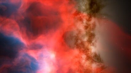 bright nebula, nebula in space, majestic red-purple nebula, beautiful space background 3D render
