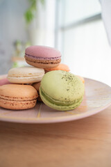 洋菓子　可愛いパステル色のマカロン