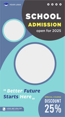 School admission social media post or banner template