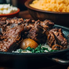 Rustic Close-up Shot of Kenyan Nyama Choma