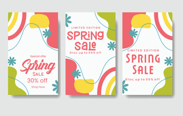 Editable modern social media tmplate pink,greem and yellow colors with abstract theme