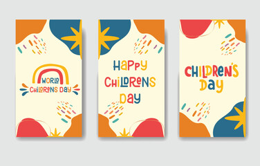 set of banners happy childrens day