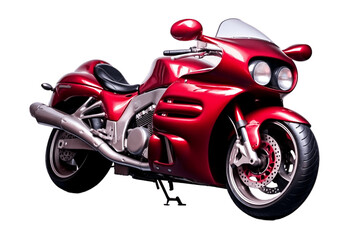 Red Motorcycle on a Transparent Background. Generative AI