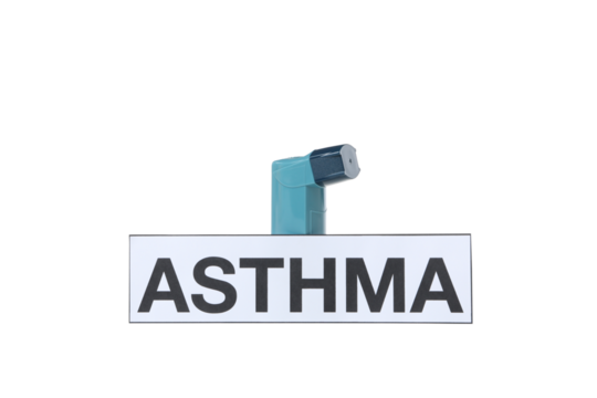 PNG, Concept of different diseases - asthma, isolated on white background