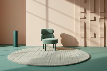 Minimalist composition of elegant lounge waiting area, room space