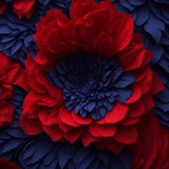 Fototapeta na wymiar blue and red color flower closeup. Ai Generative