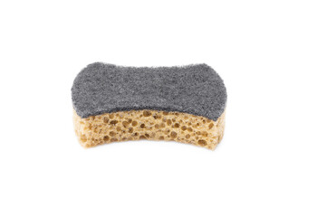 Sponge for washing dishes on a white background. Natural sponge