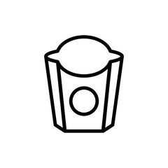 Fast food. Take it with you. Icons of packages for delivery. Thin line stock style vector.