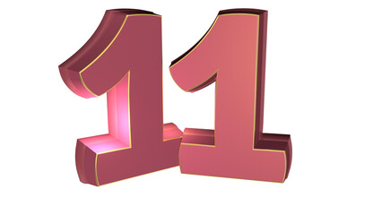 Pink 3d number design