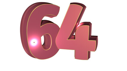 Pink 3d number design