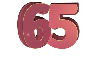 Pink 3d number design