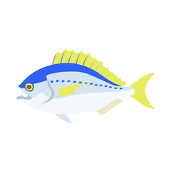 アオダイ。フラットなベクターイラスト。
Japanese Snapper. Flat designed vector illustration.