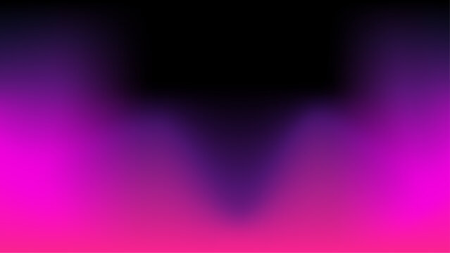 Neon blur glow. Color light overlay. Disco illumination. Defocused blue pink red ultraviolet radiance soft texture on dark black abstract empty space background