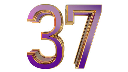 Purple gold 3d number 0 to 100