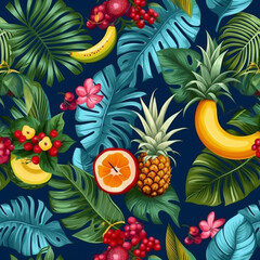 pattern with fruits